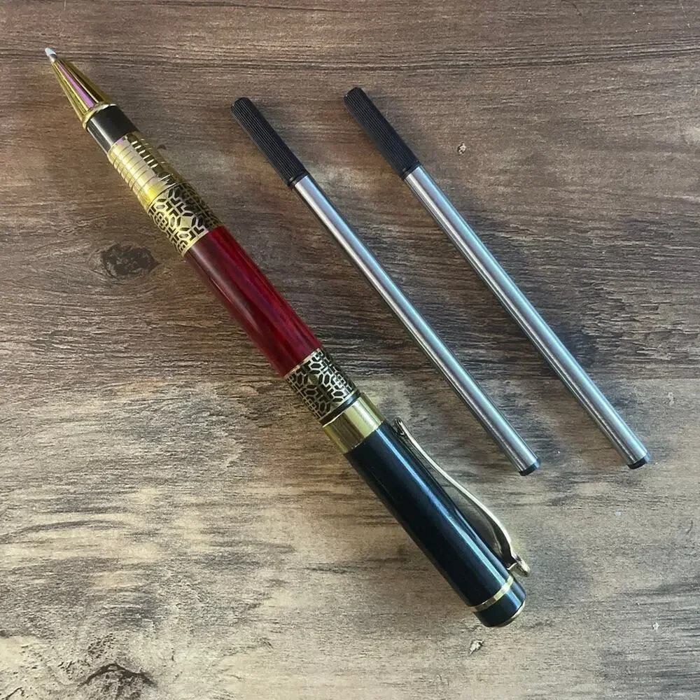 Unbranded Rollerball Pen Unisex OS‎ Red Black Gold Filigree Luxury Writing Tool